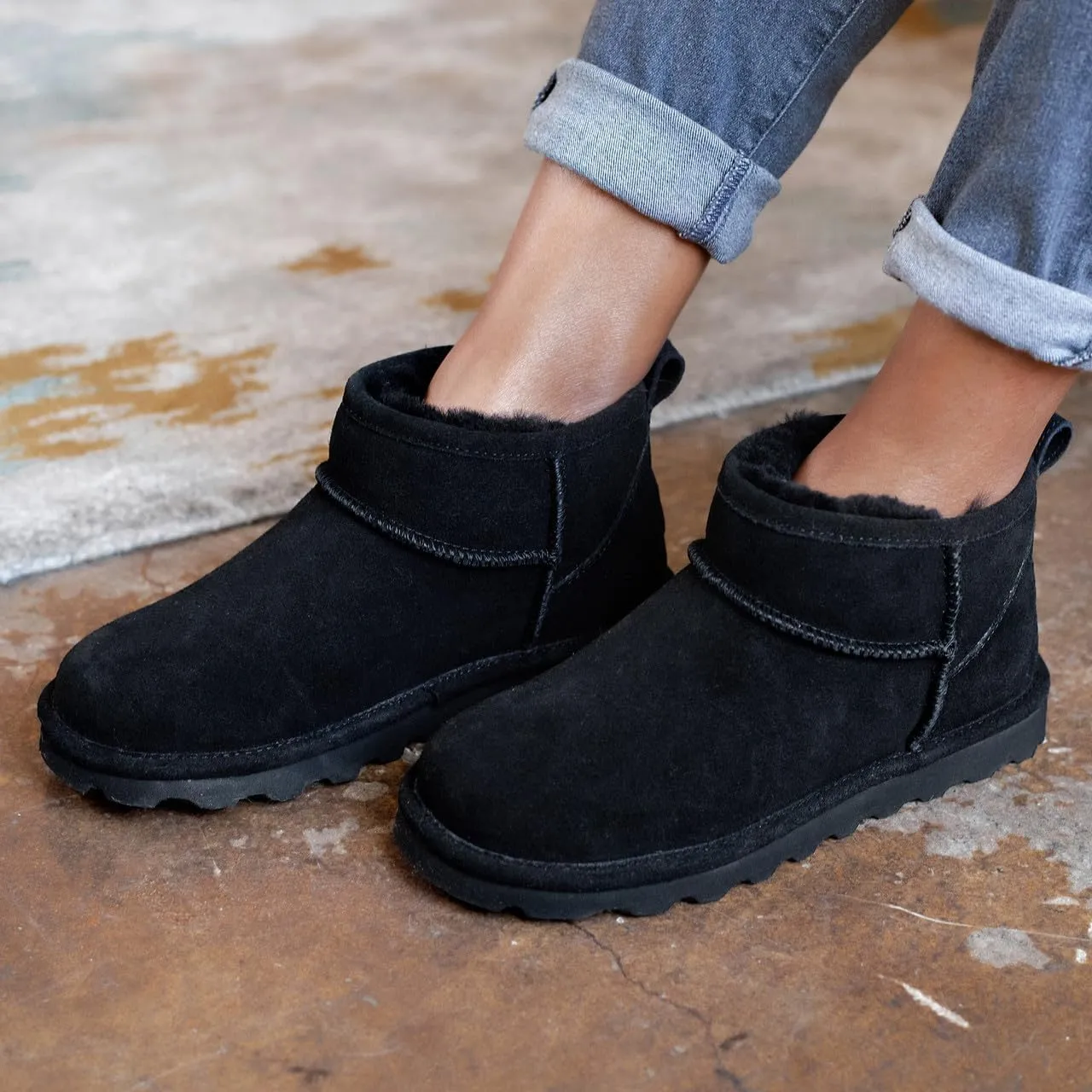 BEARPAW Women's Shorty Wide Multiple Colors | Women's Ankle Boot | Women's Slip On Boot | Comfortable Winter Boot