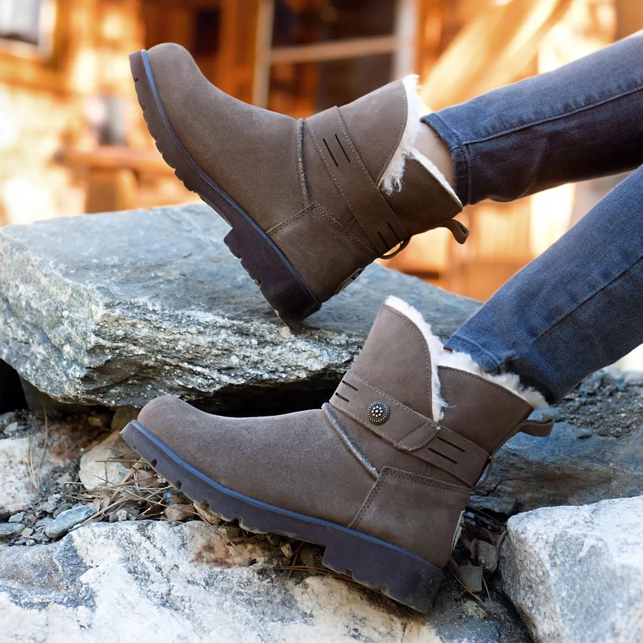 BEARPAW Women's Wellston Multiple Colors | Women's Boot Suede | Women's Slip On Boot | Comfortable Winter Boot