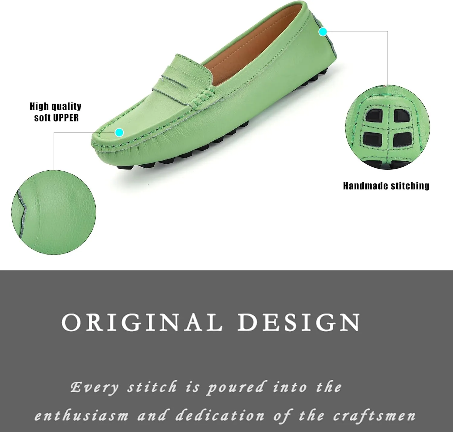 BEAUSEEN Women's Genuine Leather Penny Loafers Classic Driving Moccasins Casual Slip On Comfort Women Loafer Shoes