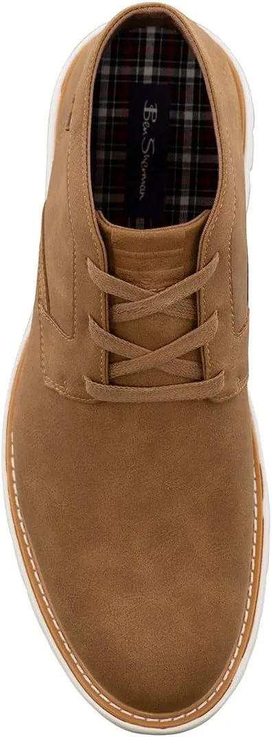 Ben Sherman Mens Whitby Round Toe Chukka Casual Boots - Brown