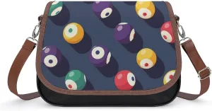 Billiards Flat Icon Womens Messenger Crossbody Bags Small Shoulder Handbags Purse with Adjustable Strap