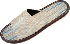 Blue Stripe Waves Summer Non-Slip Slip on Open Toe Home Shoes Casual Shower Slippers Indoor for