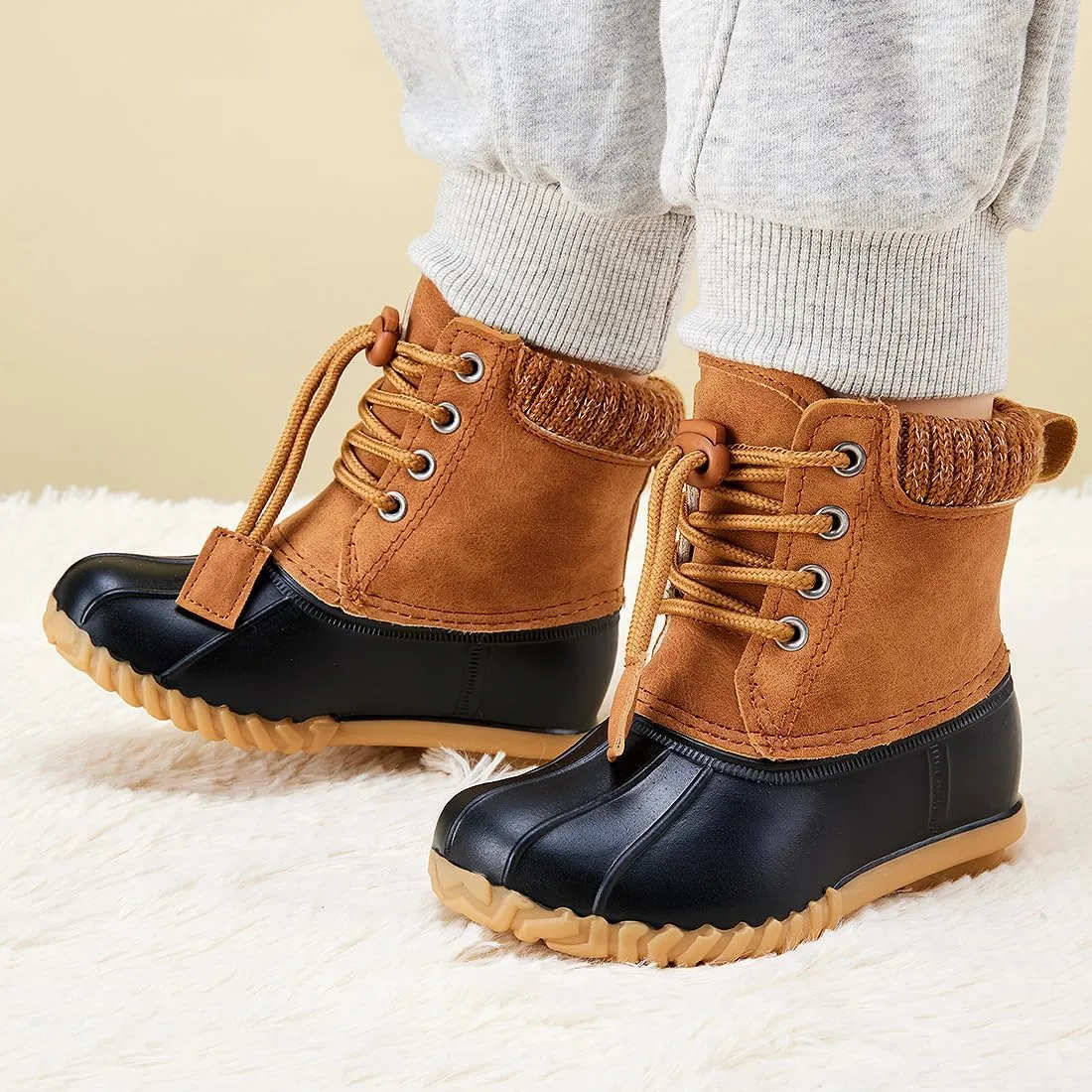 BMCiTYBM Kids Snow Boots Boys Girls Toddler Winter Waterproof Shoes Cold Weather Outdoor Lightweight (Toddler/Little Kids/Big Kids)