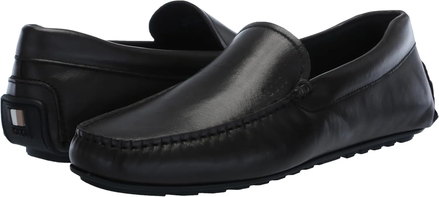 BOSS Men's Smooth Leather Slip on Drivers Loafer