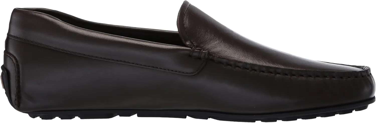 BOSS Men's Smooth Leather Slip on Drivers Loafer