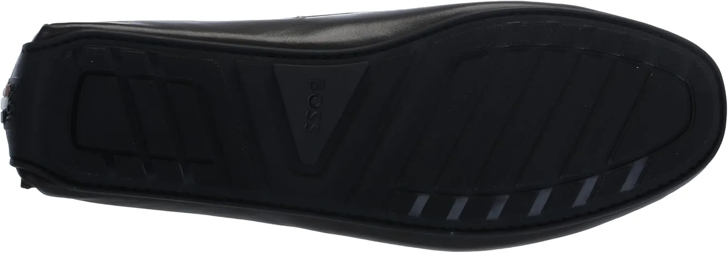BOSS Men's Smooth Leather Slip on Drivers Loafer