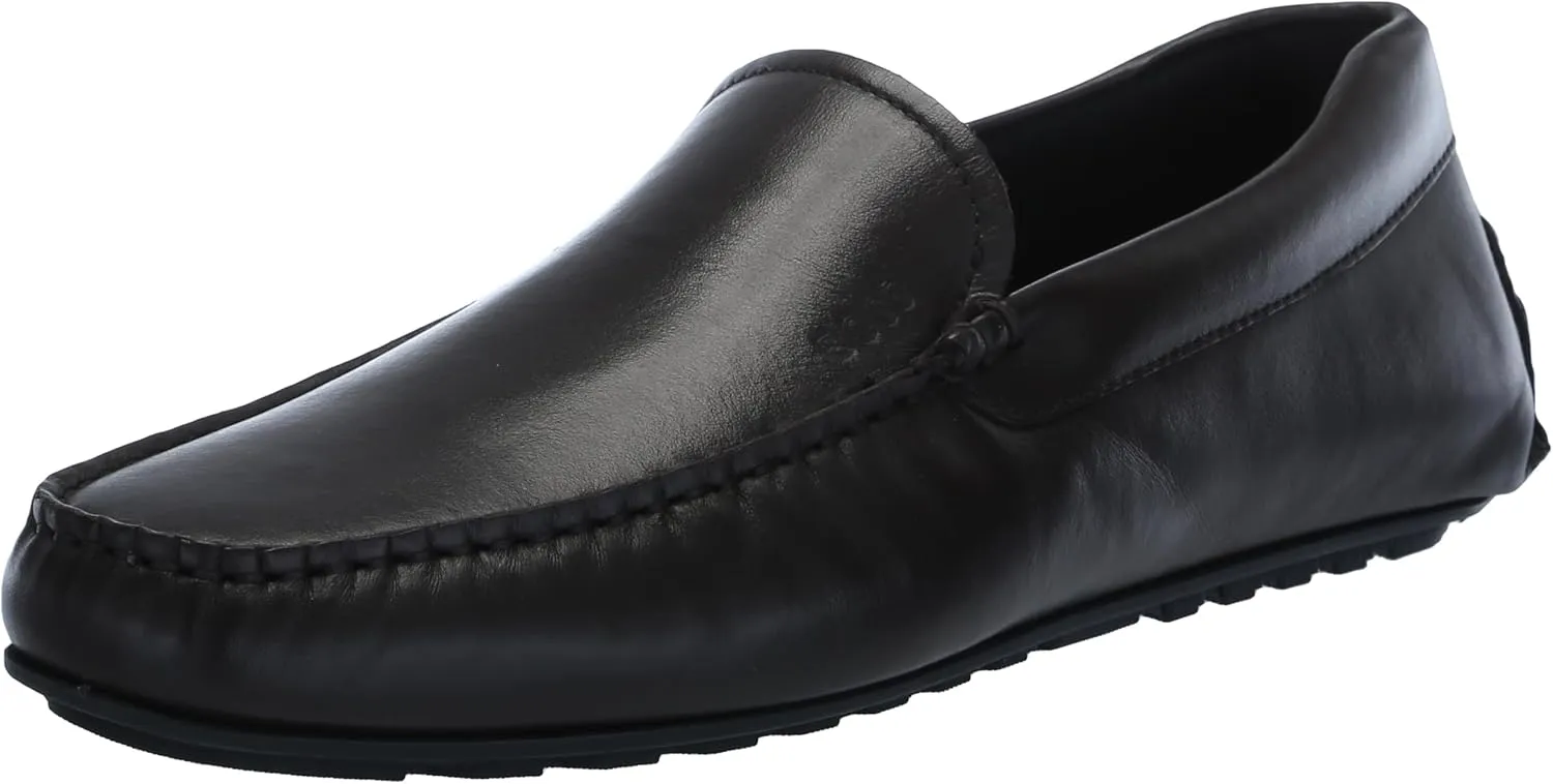 BOSS Men's Smooth Leather Slip on Drivers Loafer