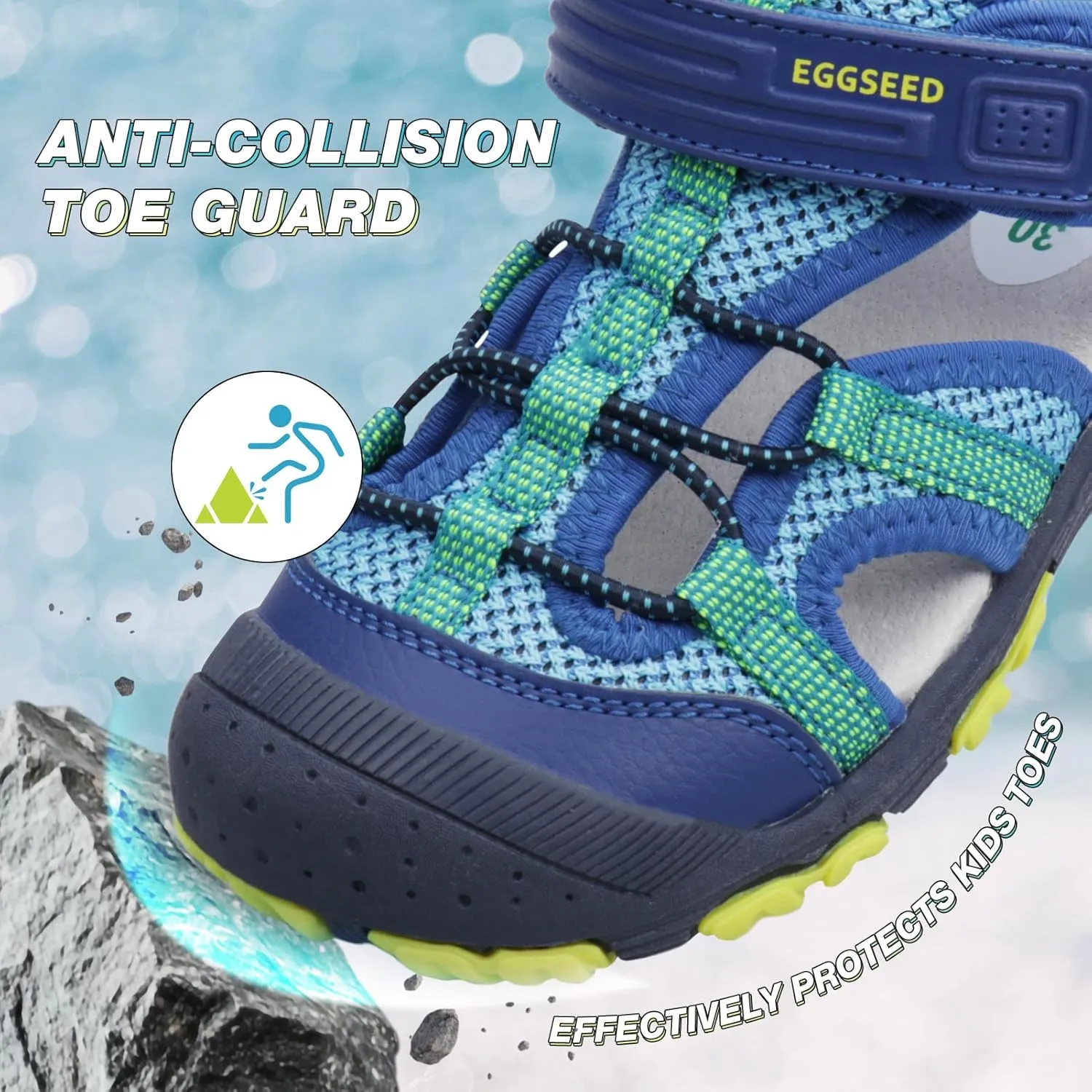 Boys Sport Sandals Summer Closed Toe Hook Loop Outdoor Athletic Walking Shoes (Toddler/Little Kid/Big Kid)