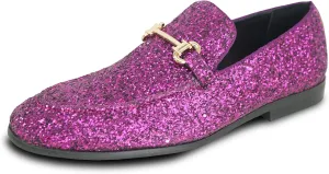bravo! Men Dress Shoe Prom Slip-on Loafer Lace-up Oxford Cap Toe Metallic Glitter for Wedding Prom Black Blue Green Gold Pink Pewter Purple Silver Red