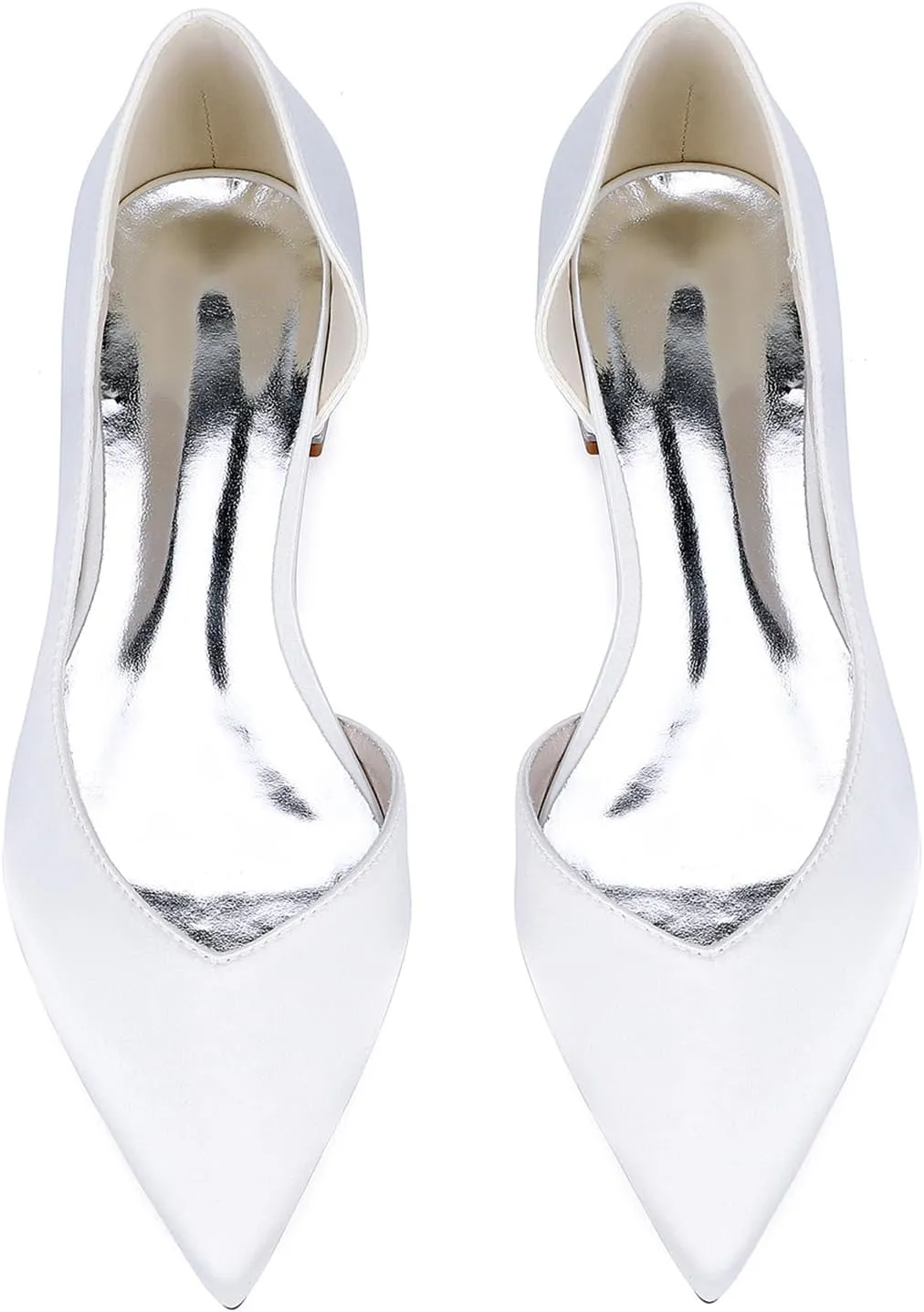 Bridal Women Wedding Shoes 2.5CM Ballet Flats Slip-On Pointed Toe Sandals for Comfortable Closed Toe Dress Shoes Casual Prom Party