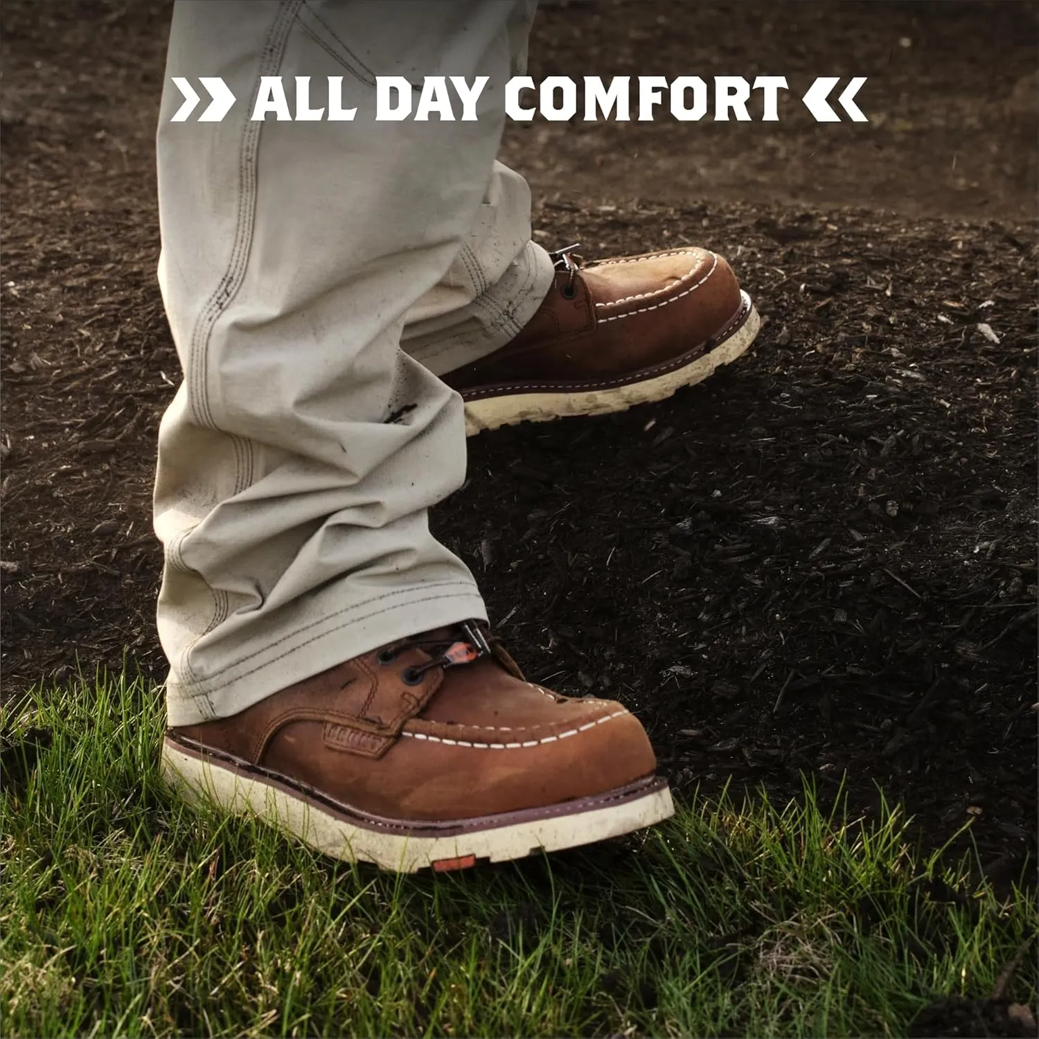 BRUNT Marin Unlined (Comp Toe) - Brown - 6" Lightweight Safety Toe Wedge Work Boot - EH Rated - Slip   Oil Resistant - Adjustable Width System