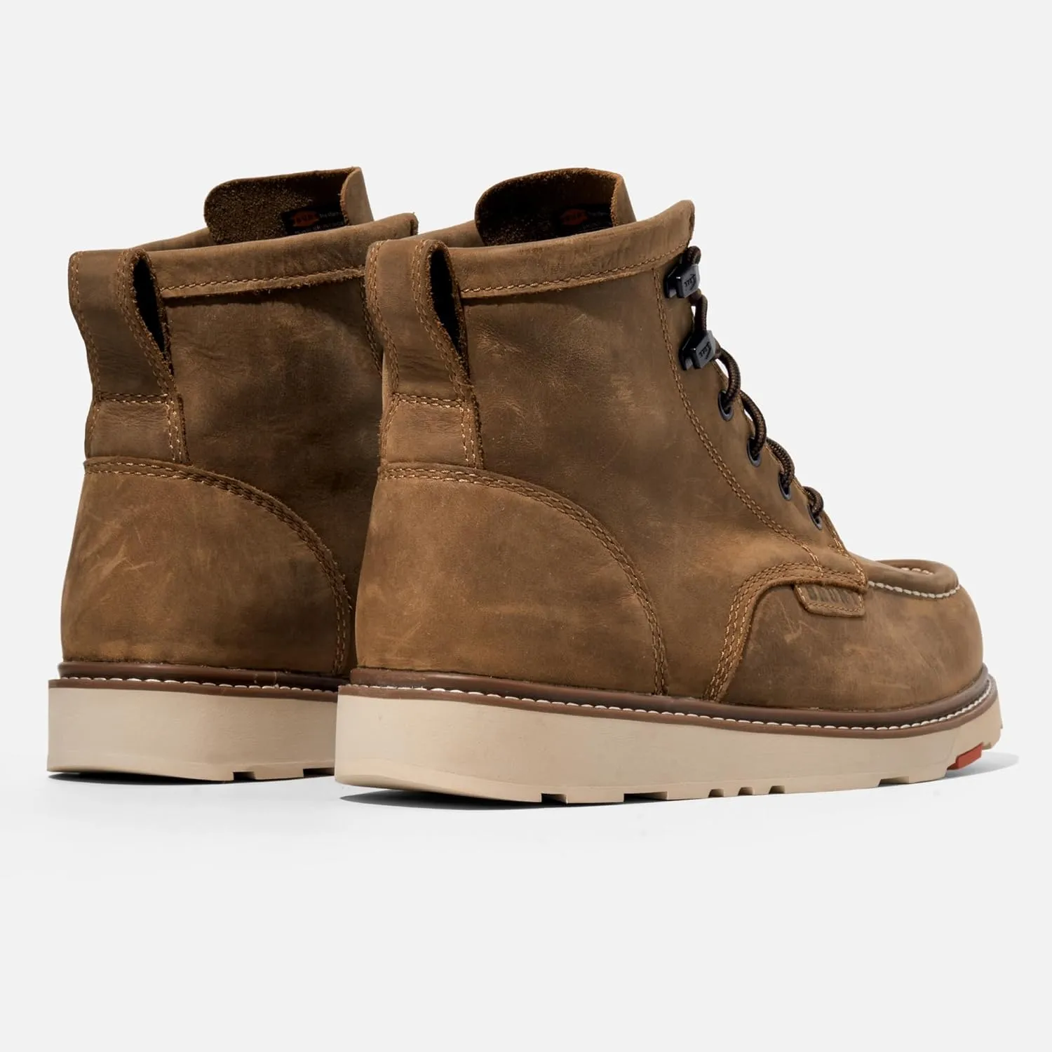 BRUNT Marin Unlined (Comp Toe) - Brown - 6" Lightweight Safety Toe Wedge Work Boot - EH Rated - Slip   Oil Resistant - Adjustable Width System