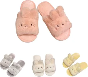 Bunny rabbit slippers for women Summer Open Toe animal Slippers Shower Sandal Bathroom Comfy House Slide Anti-slip Rabbit Slippers for Indoor and Outdoor