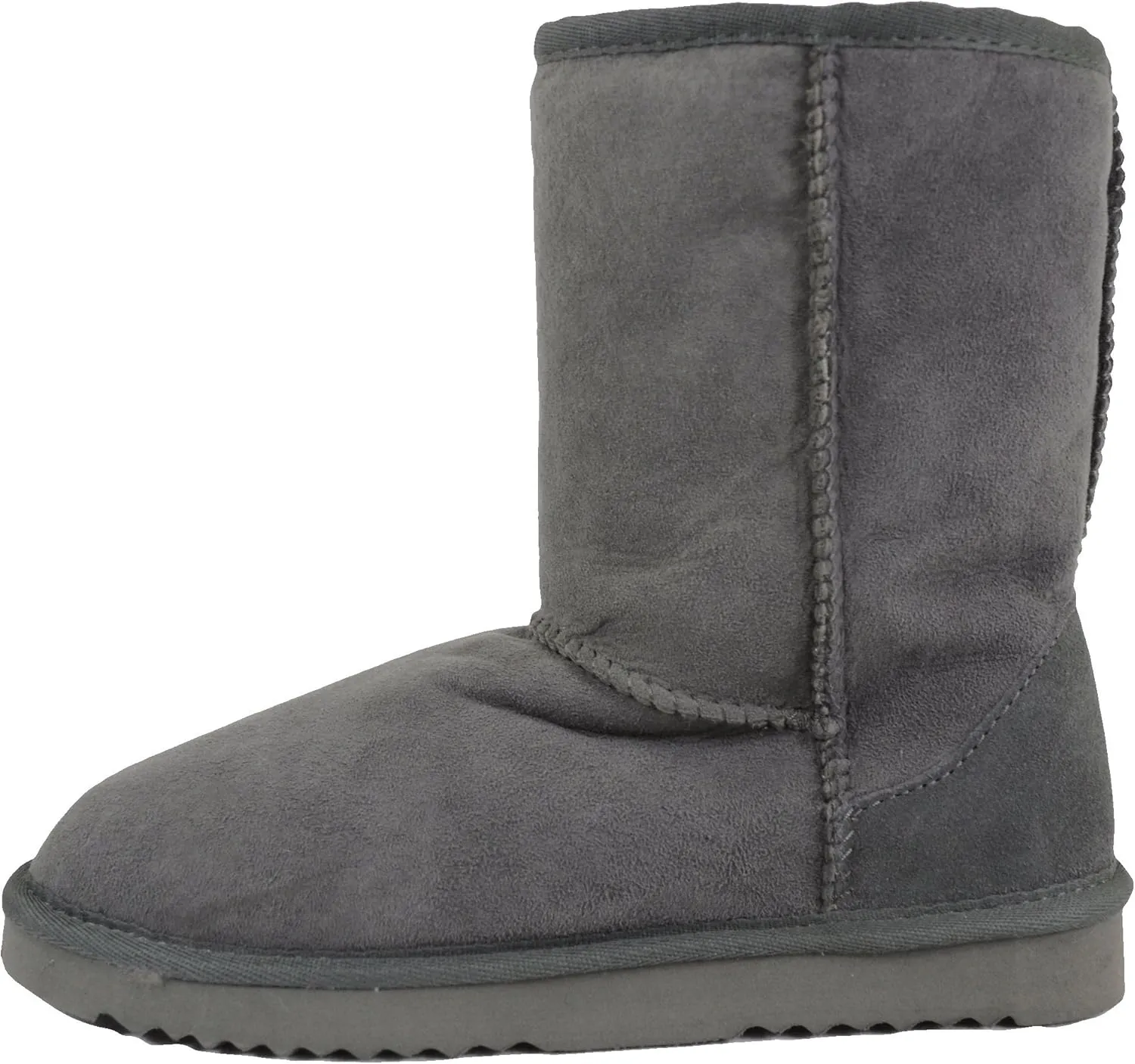Bushga Ladies Genuine Sheepskin Mid Calf Short Boot (Black, Chocolate Brown, Grey, Chestnut, Purple)