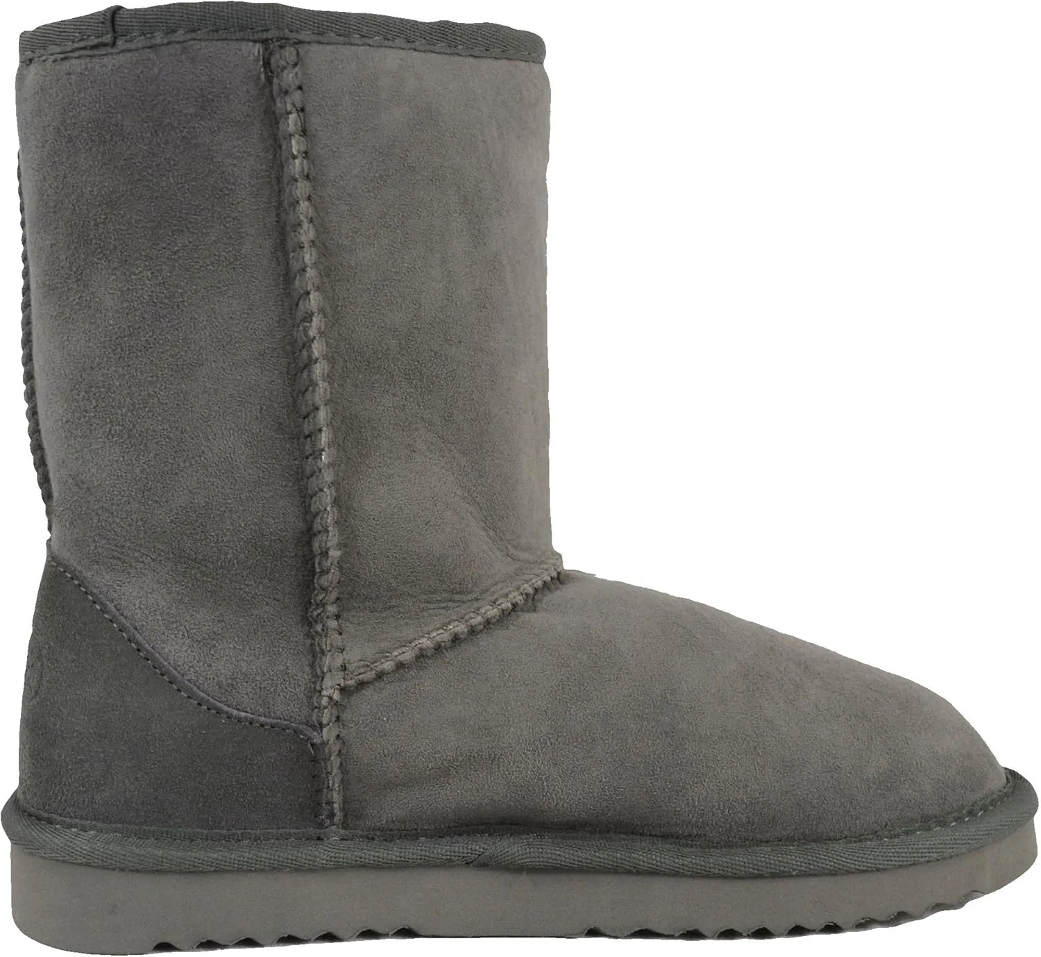 Bushga Ladies Genuine Sheepskin Mid Calf Short Boot (Black, Chocolate Brown, Grey, Chestnut, Purple)
