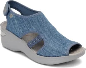 BZees Womens Dream Ankle Straps Sandal, Denim, 10 US