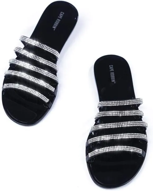 Cape Robbin Pierce The Ultimate Edgy Slides Flat Sandal Gold Studded Mule