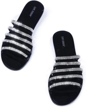 Cape Robbin Pierce The Ultimate Edgy Slides Flat Sandal Gold Studded Mule
