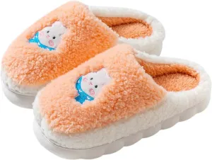 Cartoon Rabbit Slippers for Kids Girls Women Cute Fluffy Memory Foam House Slippers Warm Plush Bedroom Anti-Slip Animal House Shoes