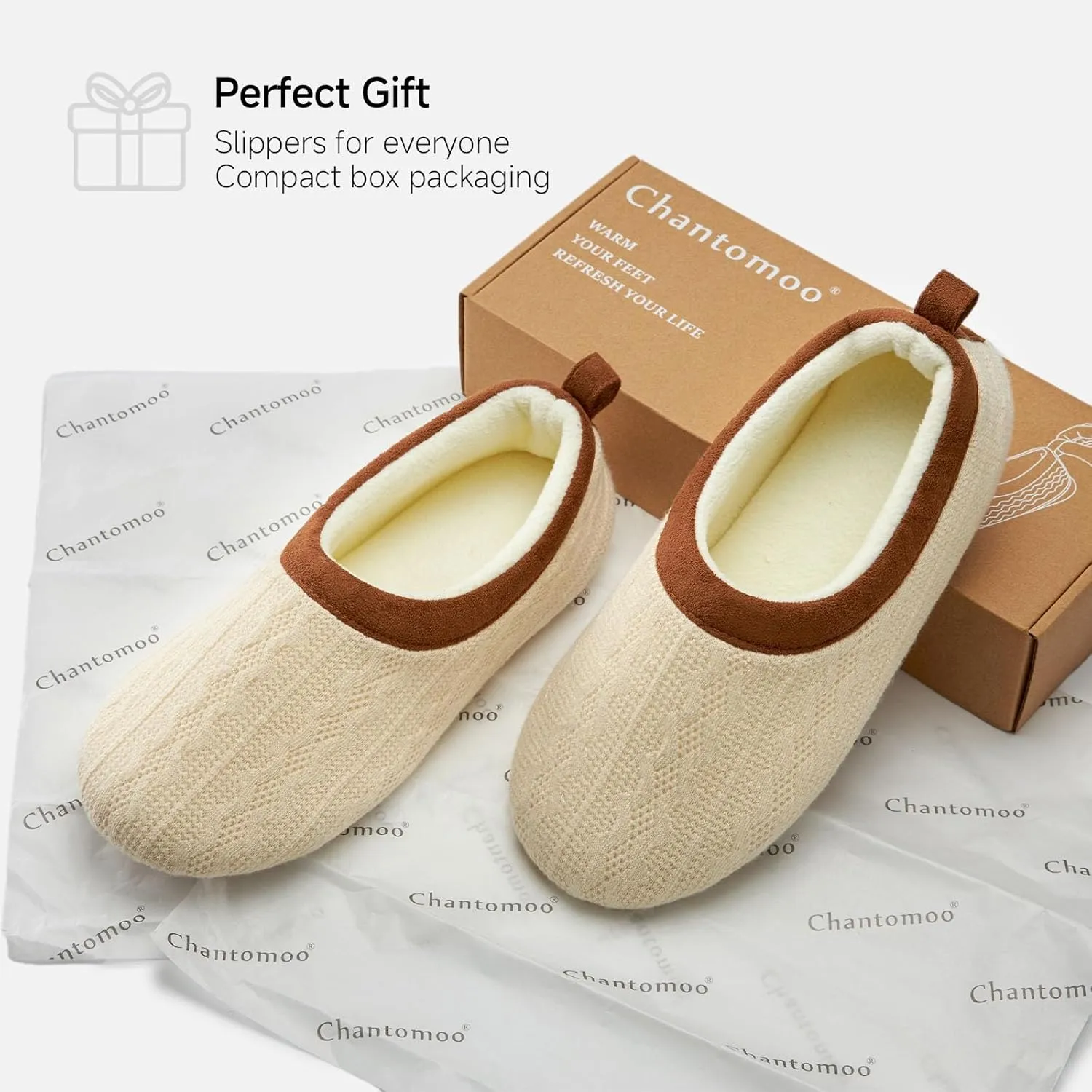 Chantomoo Womens Slippers Soft Sole Indoor Memory Foam Loafer Slippers