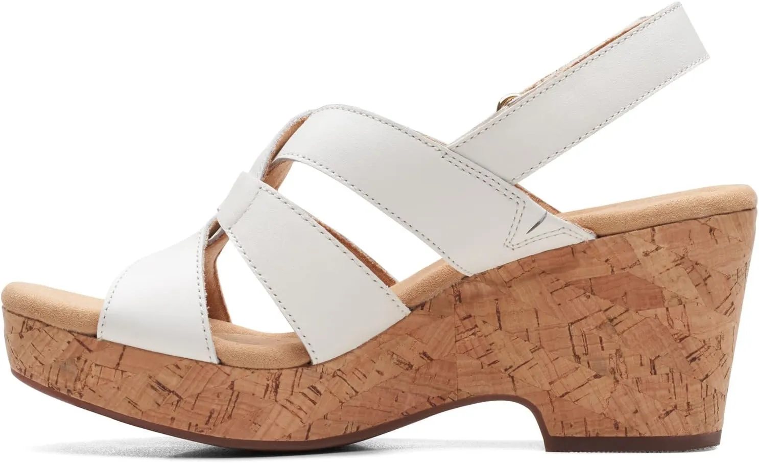 Clarks Womens Giselle Beach Suede Wedge Sandals