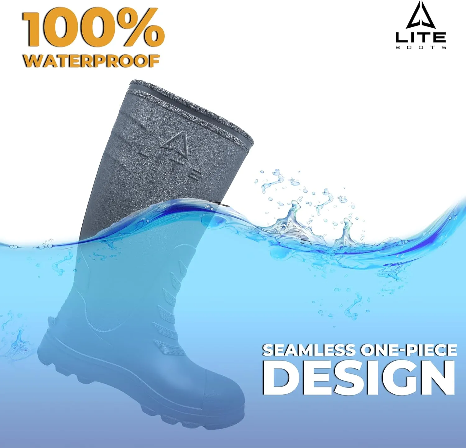 Classic Womens, Waterproof Boots for Women, Insulated, Lightweight, Hunting, Fishing, Wading, Mud, Garden, Chore Boot, Introducing The Lightest Knee High Waterproof Rain Boot Ever Made!