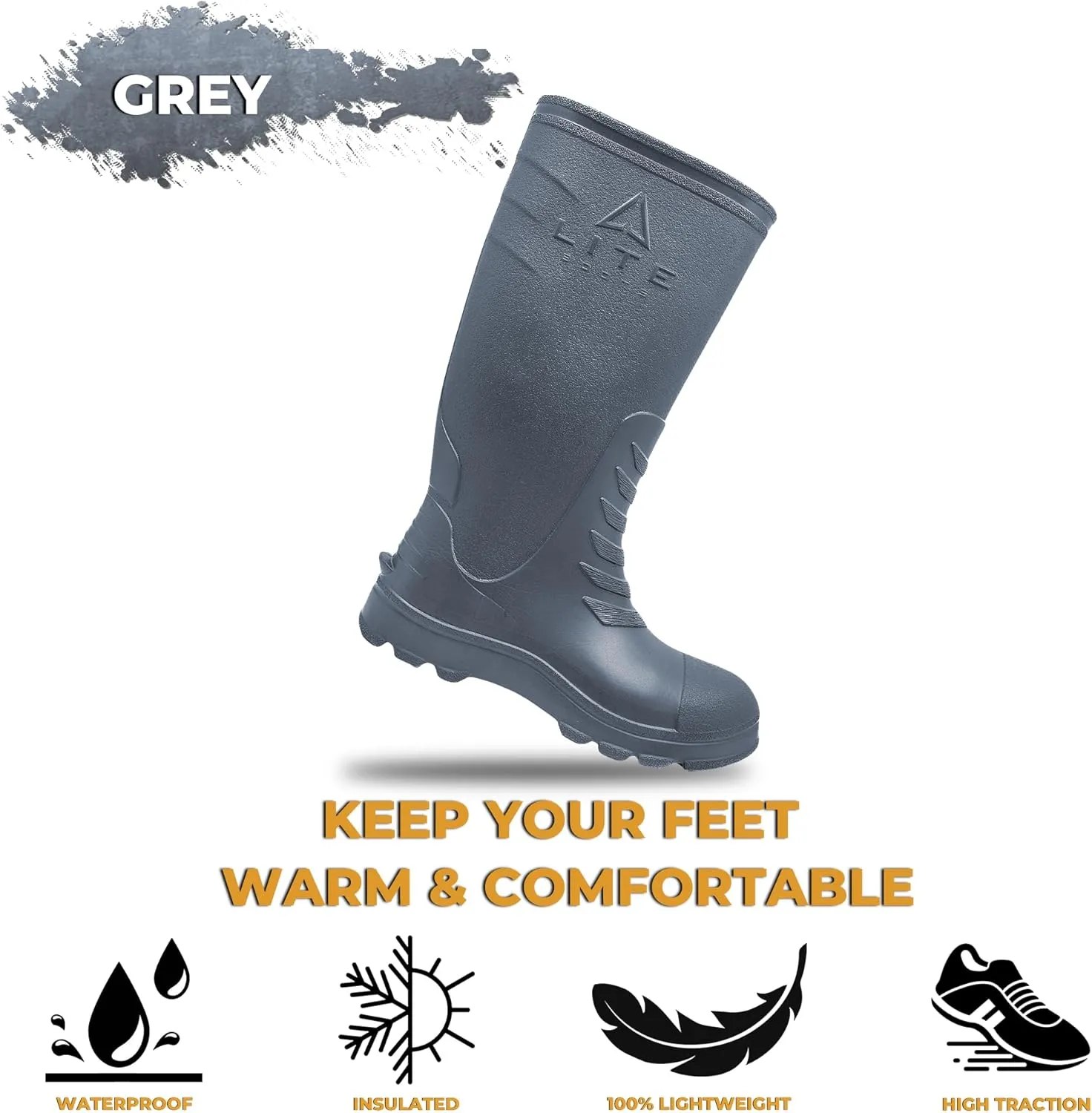 Classic Womens, Waterproof Boots for Women, Insulated, Lightweight, Hunting, Fishing, Wading, Mud, Garden, Chore Boot, Introducing The Lightest Knee High Waterproof Rain Boot Ever Made!