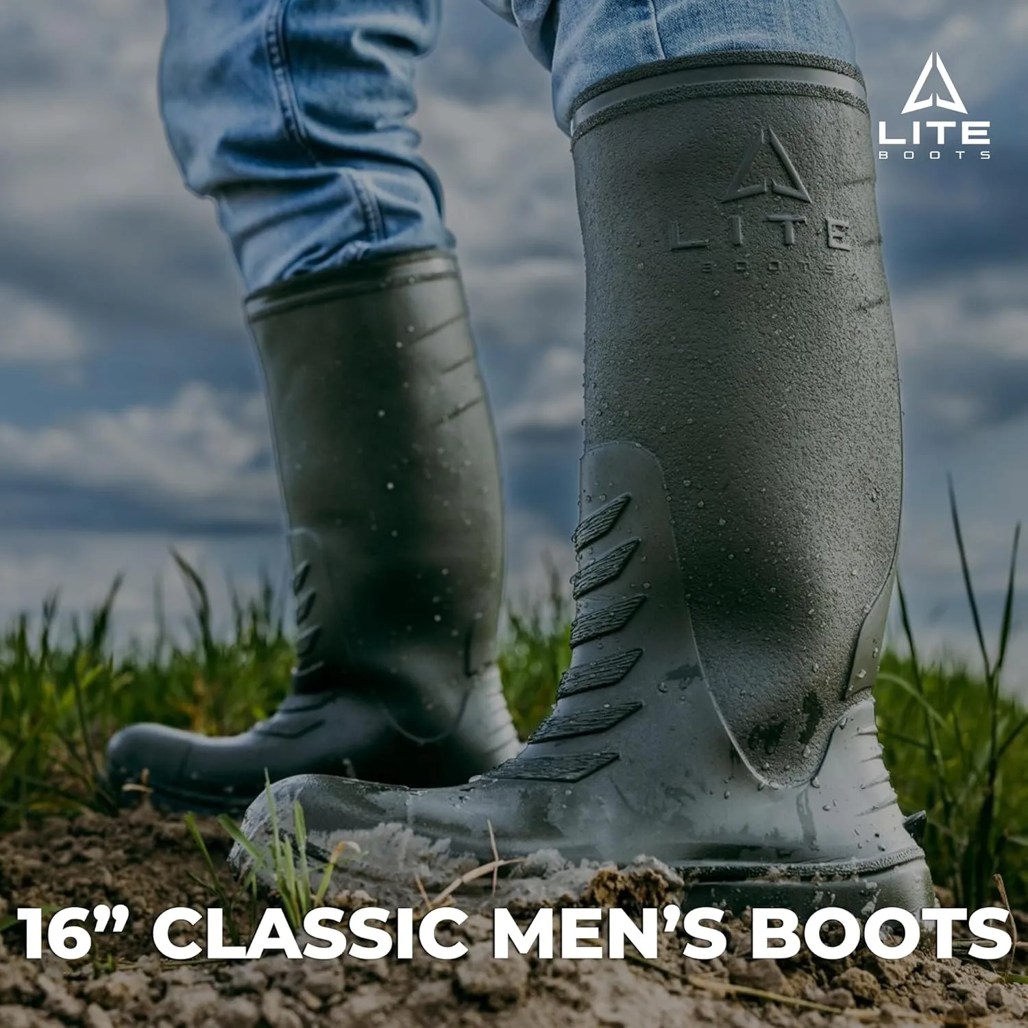 Classic Womens, Waterproof Boots for Women, Insulated, Lightweight, Hunting, Fishing, Wading, Mud, Garden, Chore Boot, Introducing The Lightest Knee High Waterproof Rain Boot Ever Made!