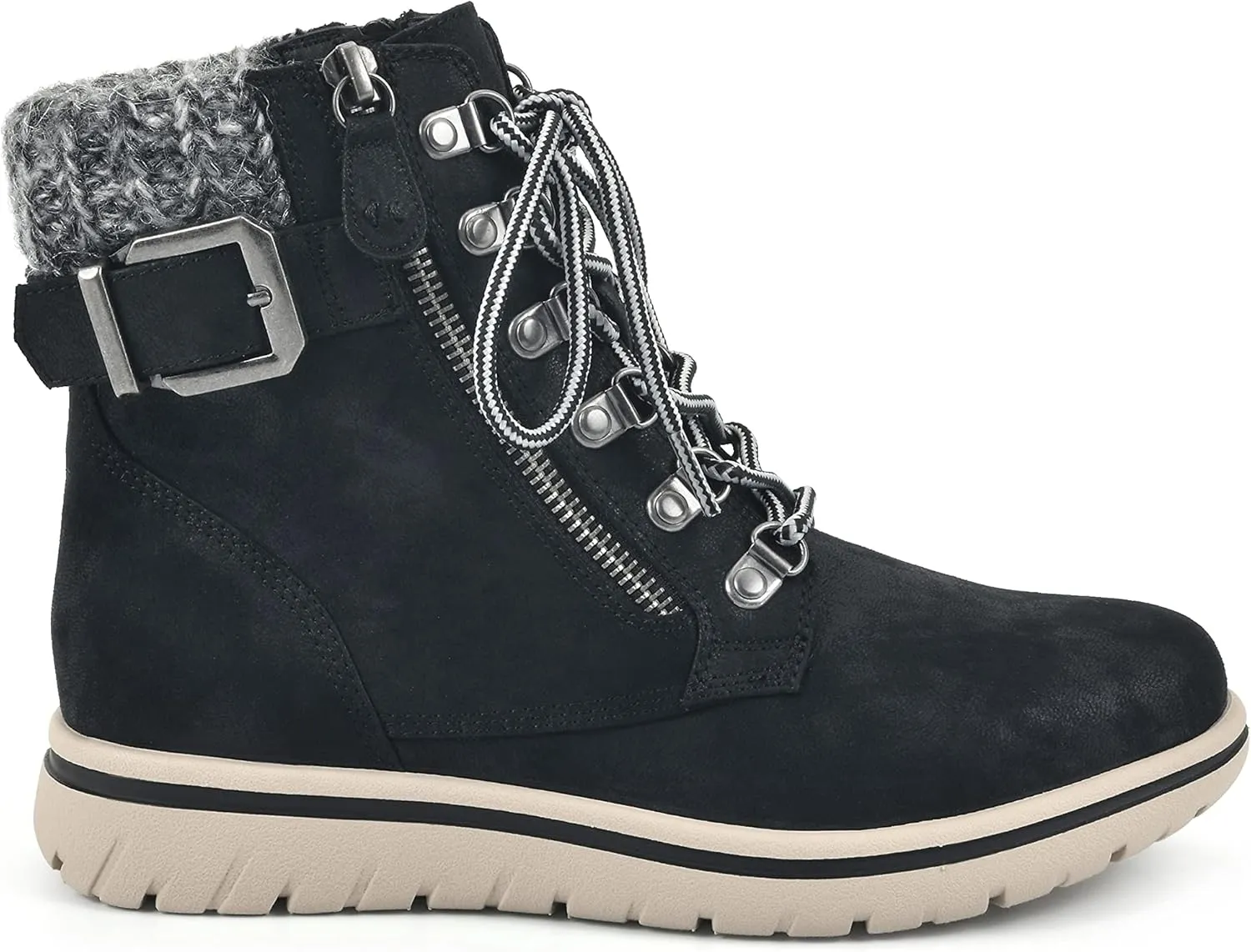CLIFFS BY WHITE MOUNTAIN Women's Hearty Cushioned Lace-Up City Hiker Ankle Boot