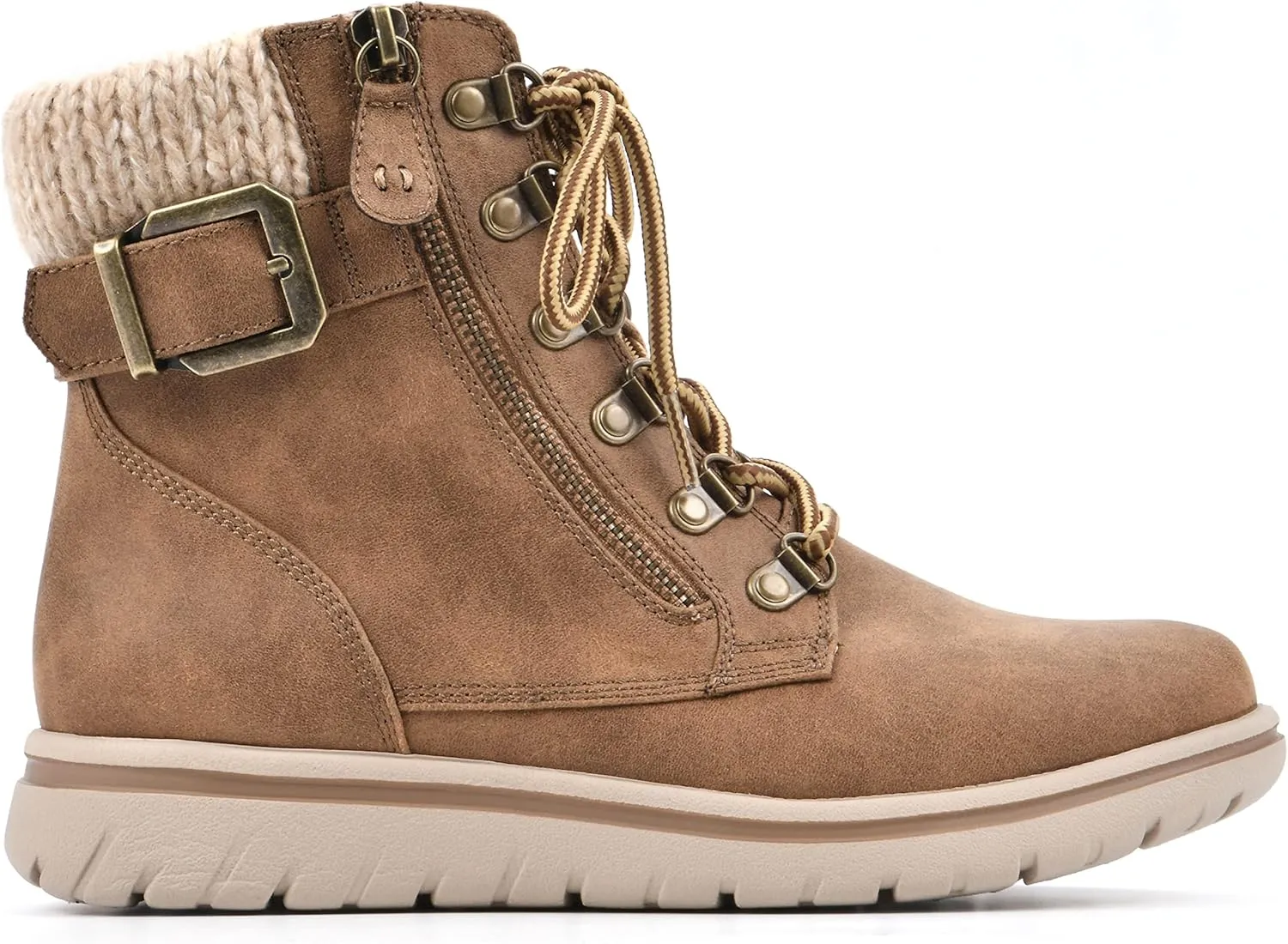 CLIFFS BY WHITE MOUNTAIN Women's Hearty Cushioned Lace-Up City Hiker Ankle Boot
