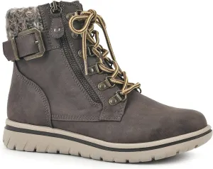 CLIFFS BY WHITE MOUNTAIN Women's Hearty Cushioned Lace-Up City Hiker Ankle Boot