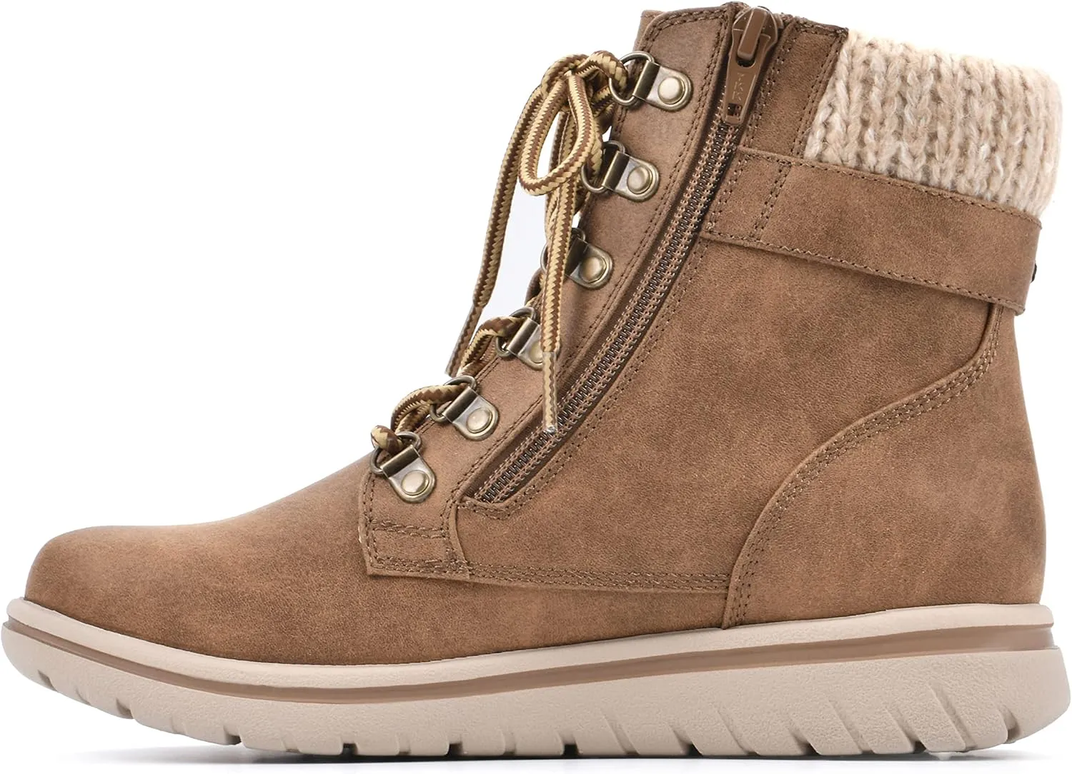 CLIFFS BY WHITE MOUNTAIN Women's Hearty Cushioned Lace-Up City Hiker Ankle Boot