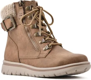 CLIFFS BY WHITE MOUNTAIN Women's Hearty Cushioned Lace-Up City Hiker Ankle Boot