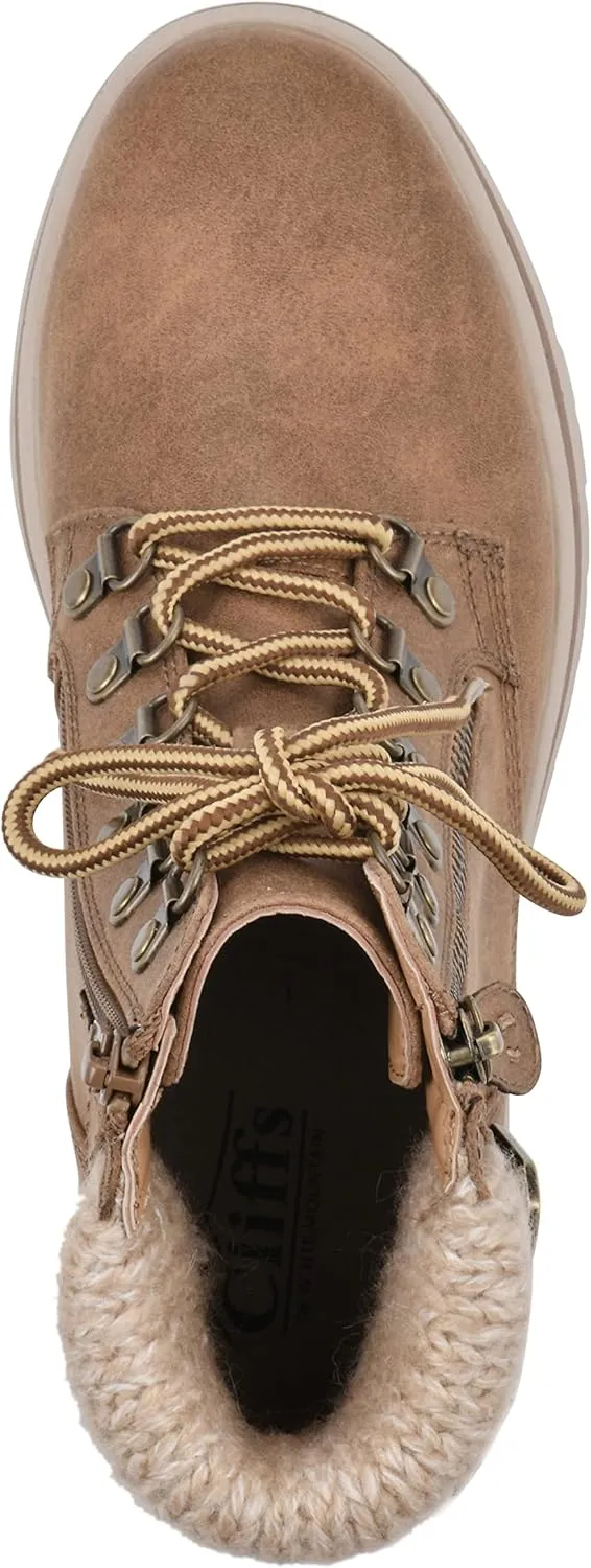 CLIFFS BY WHITE MOUNTAIN Women's Hearty Cushioned Lace-Up City Hiker Ankle Boot