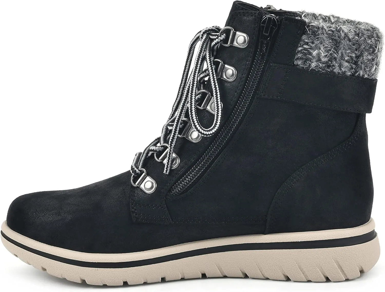 CLIFFS BY WHITE MOUNTAIN Women's Hearty Cushioned Lace-Up City Hiker Ankle Boot