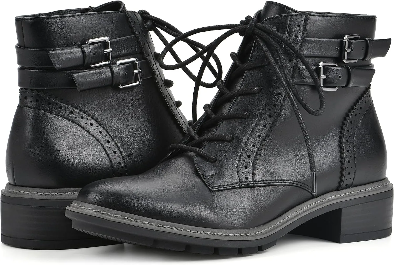 CLIFFS BY WHITE MOUNTAIN Women's Shoes Elibeth Stacked Heel Lace-Up Ankle Bootie