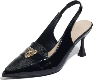 Closed Toe Heels Ankle Strap Dress Loafer Shoes for Women