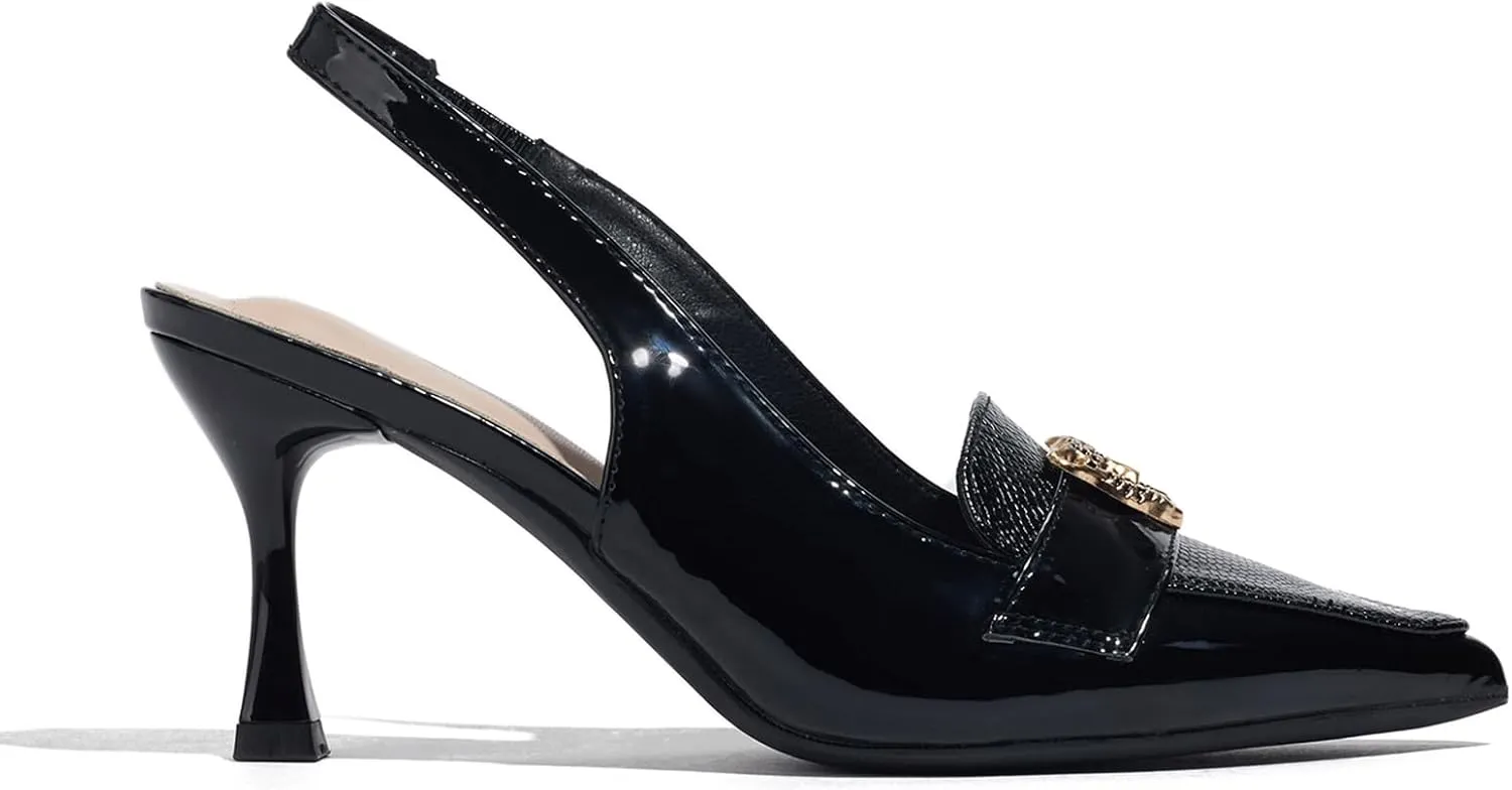 Closed Toe Heels Ankle Strap Dress Loafer Shoes for Women