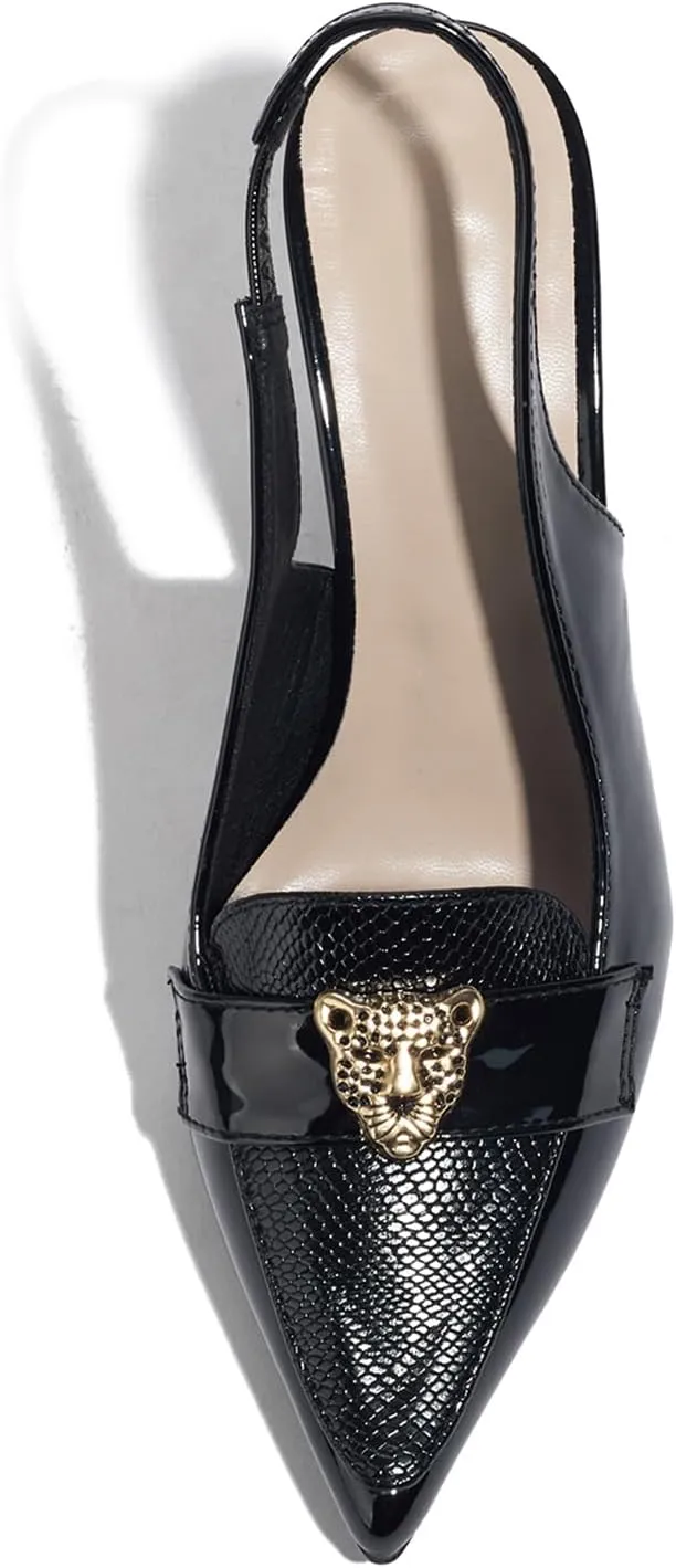 Closed Toe Heels Ankle Strap Dress Loafer Shoes for Women