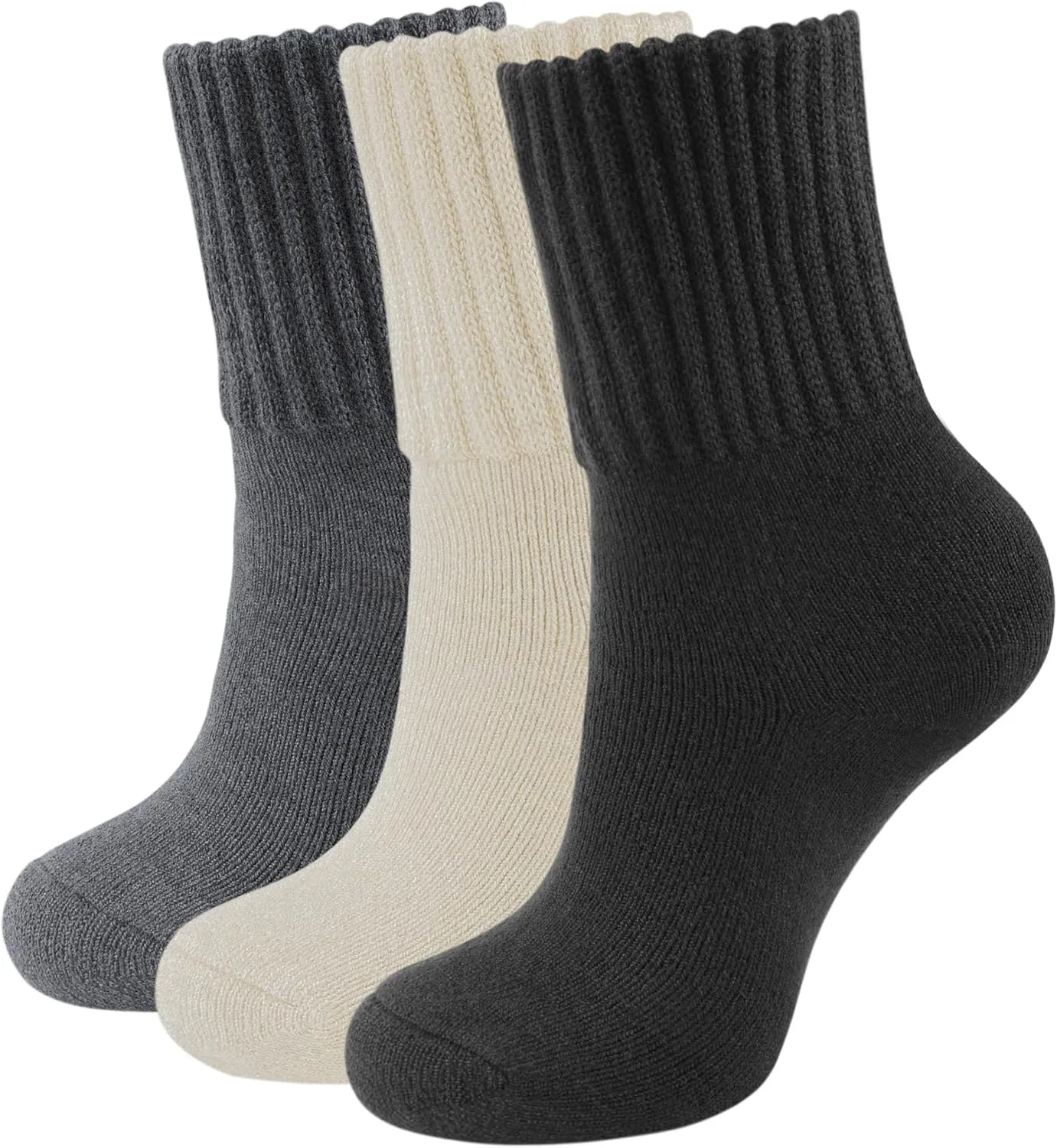 CLOSEMATE Womens Thick Full Cushioned Thermal Warm Boot Socks for Winter 3 Pairs