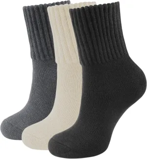 CLOSEMATE Womens Thick Full Cushioned Thermal Warm Boot Socks for Winter 3 Pairs