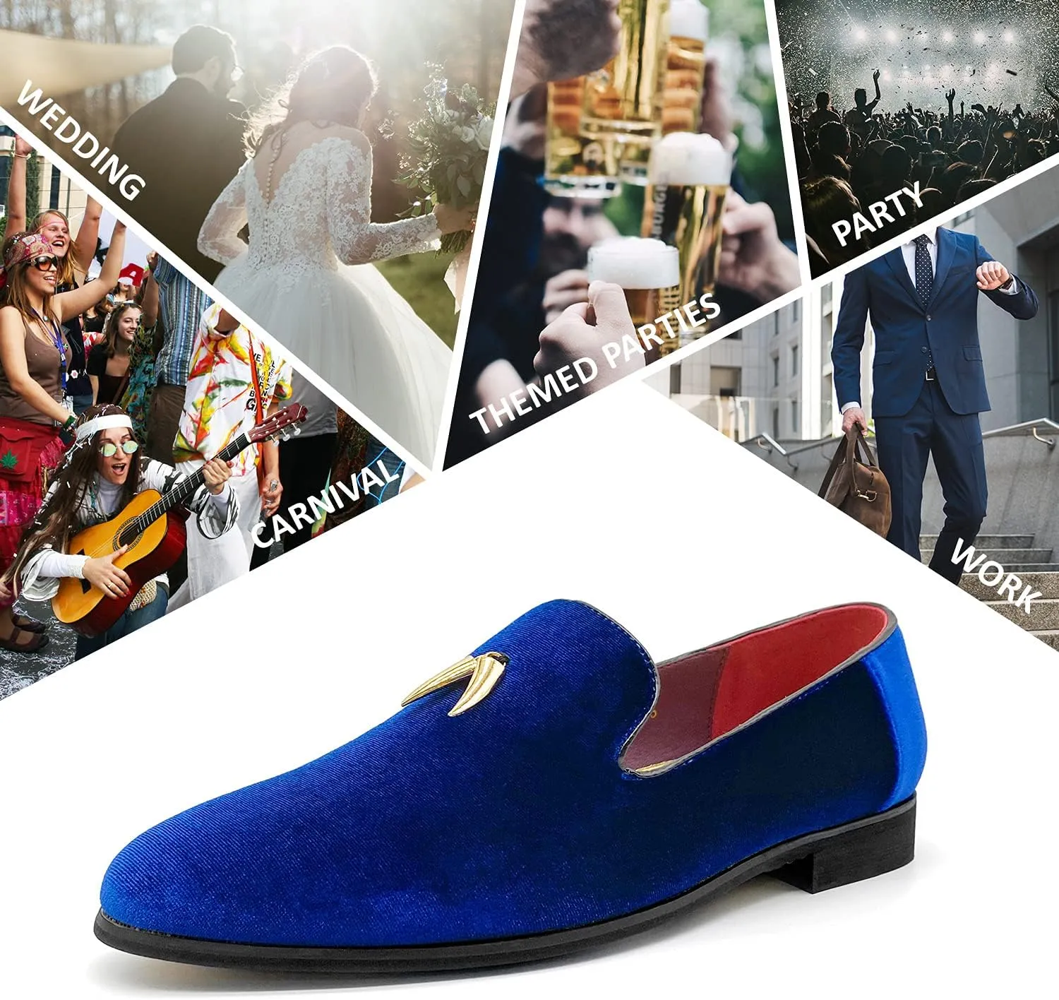 CMM Men's Luxury Penny Slip-On Loafer Party Dancing Shoes
