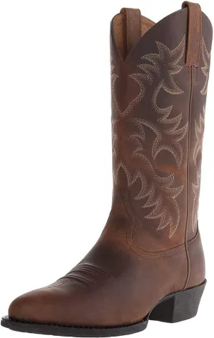 Cowboy Boots for Men Pointy Toe Men's Western Boots Cowgirl Boots Mid Calf Boots Knee High Embroidered Chunky Heel Boot