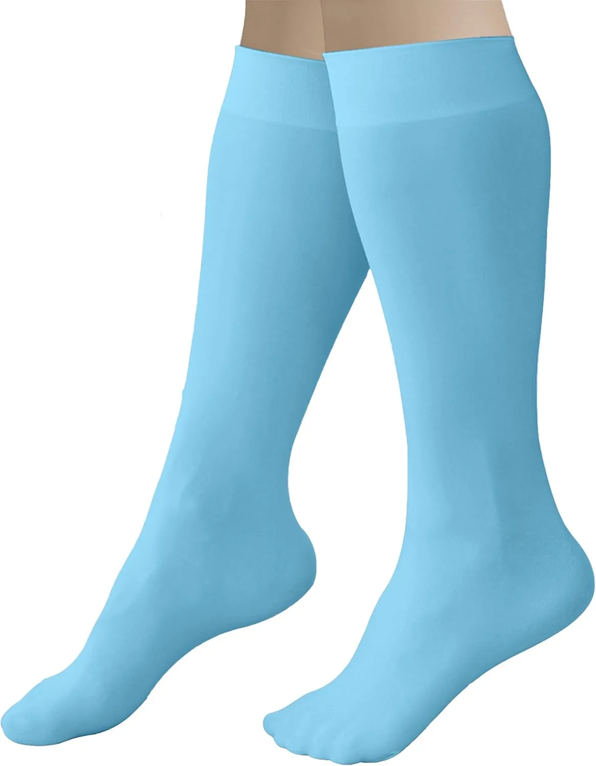 CRS Cross Figure Skating Socks. 2 Pair Knee High Tights. Premium Footed Ice Skate Dance Socks in a Variety of Colors.