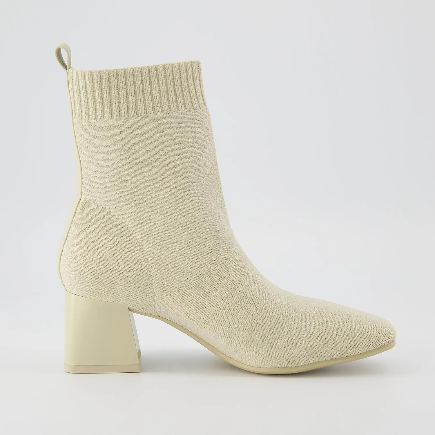 CUSHIONAIRE Women's Milo Stretch Ankle Sock Boot – Soft Knit Upper, Memory Foam Padding, Lightweight 1.75" Heel, Wide Widths Available
