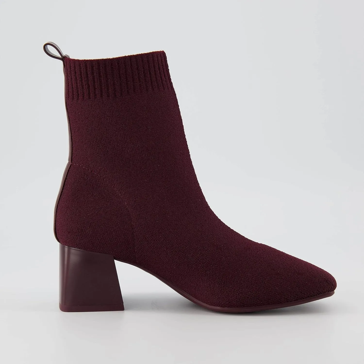 CUSHIONAIRE Women's Milo Stretch Ankle Sock Boot – Soft Knit Upper, Memory Foam Padding, Lightweight 1.75" Heel, Wide Widths Available