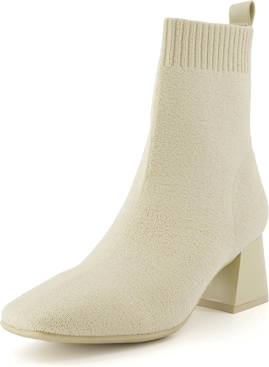 CUSHIONAIRE Women's Milo Stretch Ankle Sock Boot – Soft Knit Upper, Memory Foam Padding, Lightweight 1.75" Heel, Wide Widths Available
