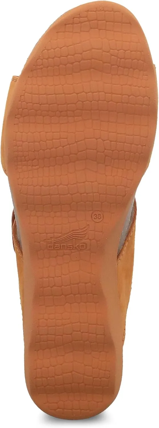 Dansko Maddy Slip-On Wedge Sandal for Women –Comfortable Wedge Shoes with Arch Support –Fully Adjustable Straps with Hook & Loop Closure–Versatile Casual to Dressy Footwear –Lightweight Rubber Outsole