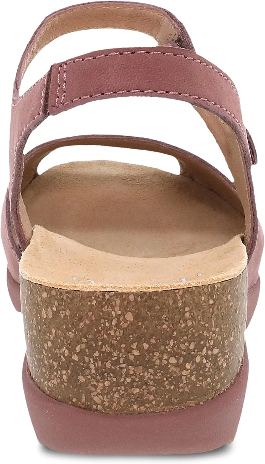Dansko Marcy Slip-On Wedge Sandal for Women - Comfortable Wedge Shoes with Arch Support -Adjustable Hook & Loop Strap - Versatile Casual to Dressy Footwear - Lightweight Rubber Outsole