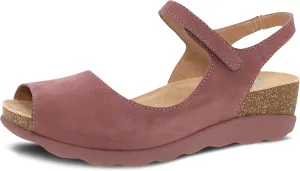 Dansko Marcy Slip-On Wedge Sandal for Women - Comfortable Wedge Shoes with Arch Support -Adjustable Hook & Loop Strap - Versatile Casual to Dressy Footwear - Lightweight Rubber Outsole